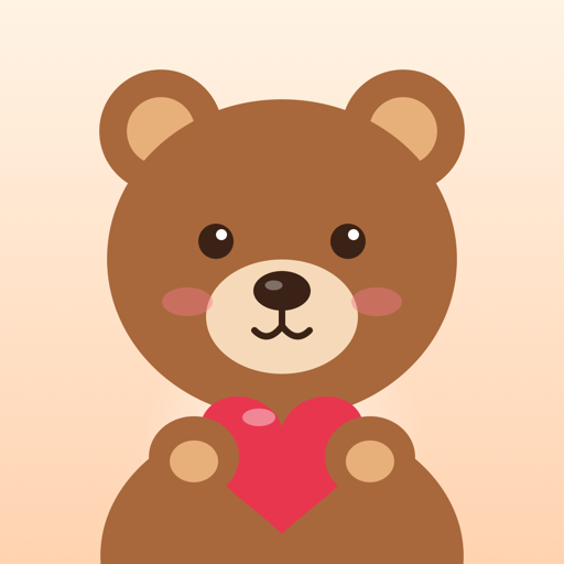 HugBear icon: a teddy bear hugging a heart